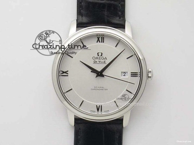 0404 Flexible De Ville MK 1:1 Best Edition SS White Dial On Black Leather Asian Seagull T1701 (Sec@6) 8244